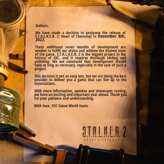 《潜行者2：切尔诺贝利之心》官方再次宣布跳票 推迟至12月8日发售